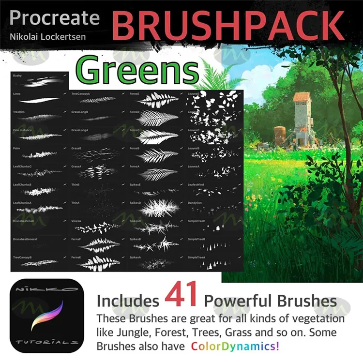 41套植物森林丛林树木|Procreate笔刷详情图 6