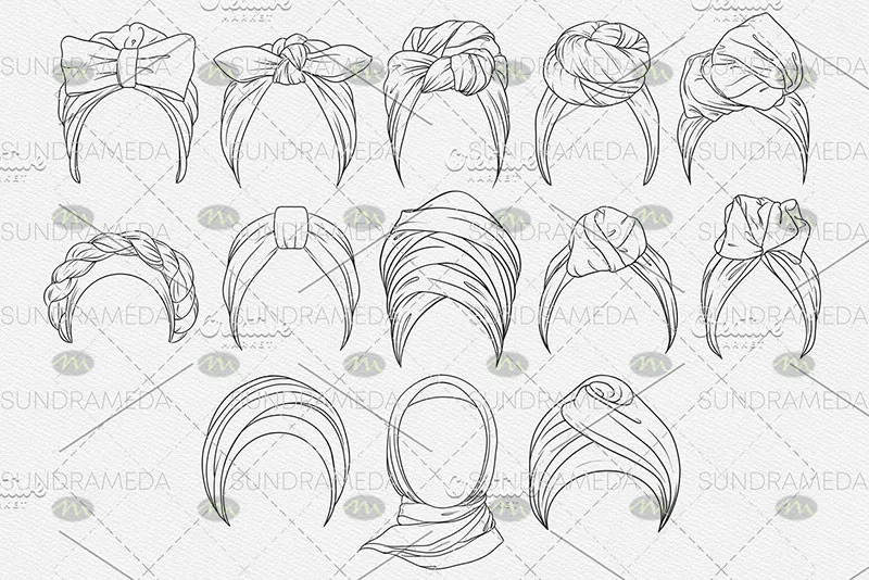 40个女性头饰｜Procreate笔刷详情图 6