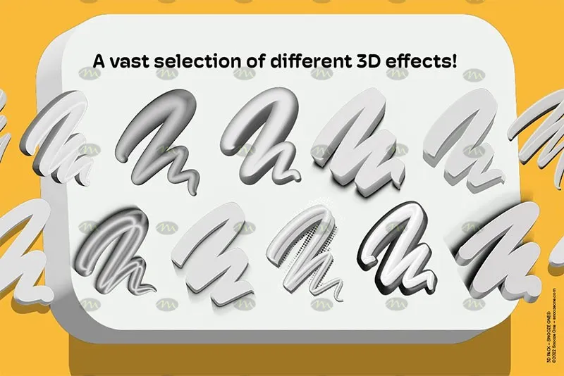 38个抖音3D立体字｜Procreate笔刷详情图 7
