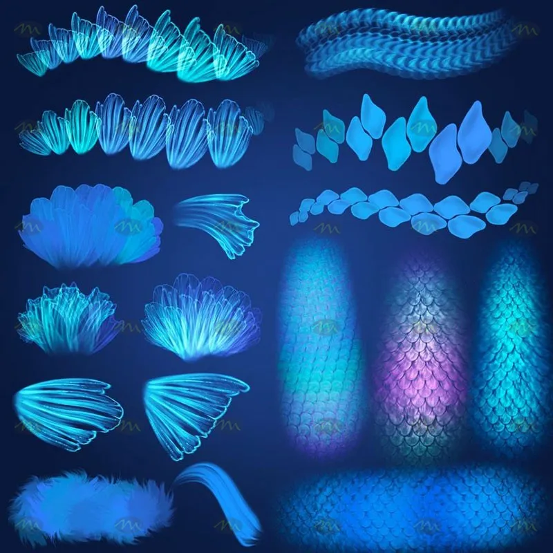 80个动物鳞角羽毛｜Procreate笔刷详情图 10