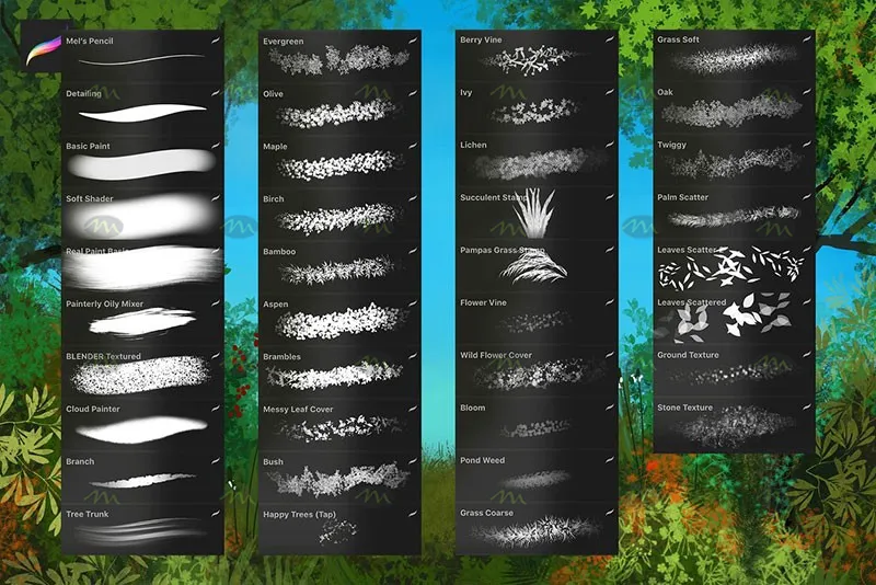 38个植物树叶|Procreate笔刷详情图 6
