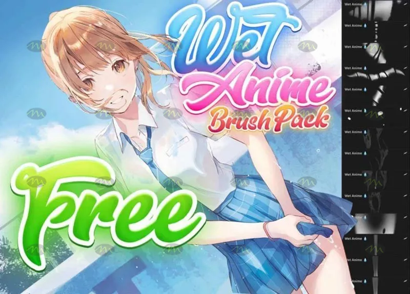 6个动漫湿透衣服效果|Procreate笔刷详情图 8