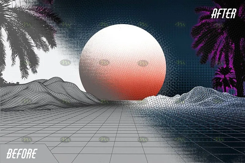 14个复古半色调波点|Procreate笔刷详情图 6