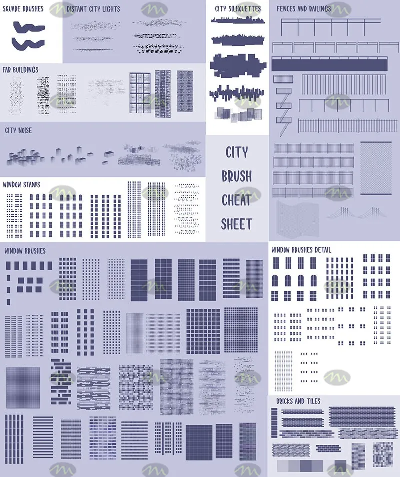 114个城市建筑景观|Procreate笔刷详情图 9