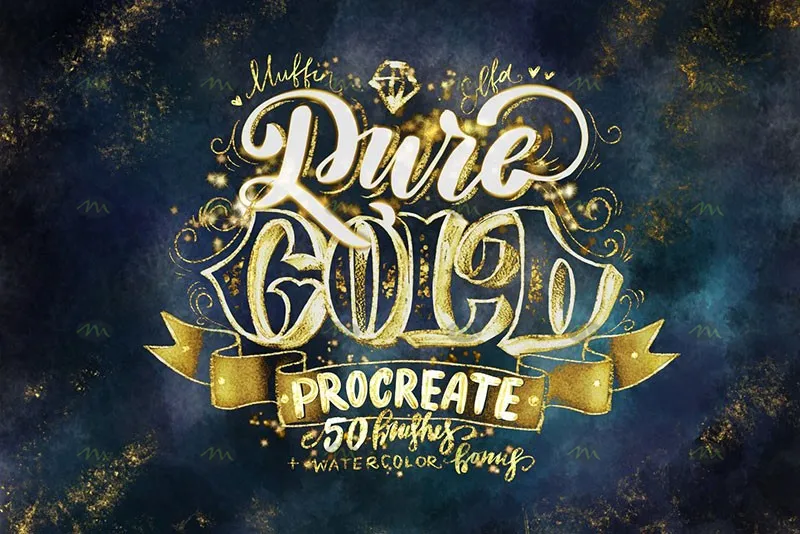 50个金箔|Procreate笔刷详情图 15
