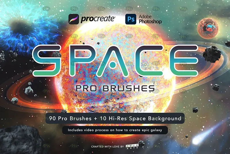 90个宇宙银河行星|Procreate笔刷详情图 12