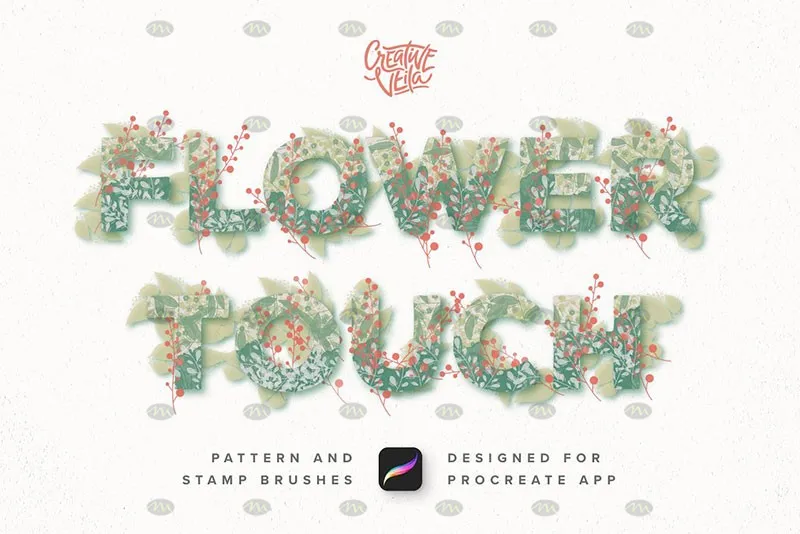 160个创意花型|Procreate笔刷详情图 7