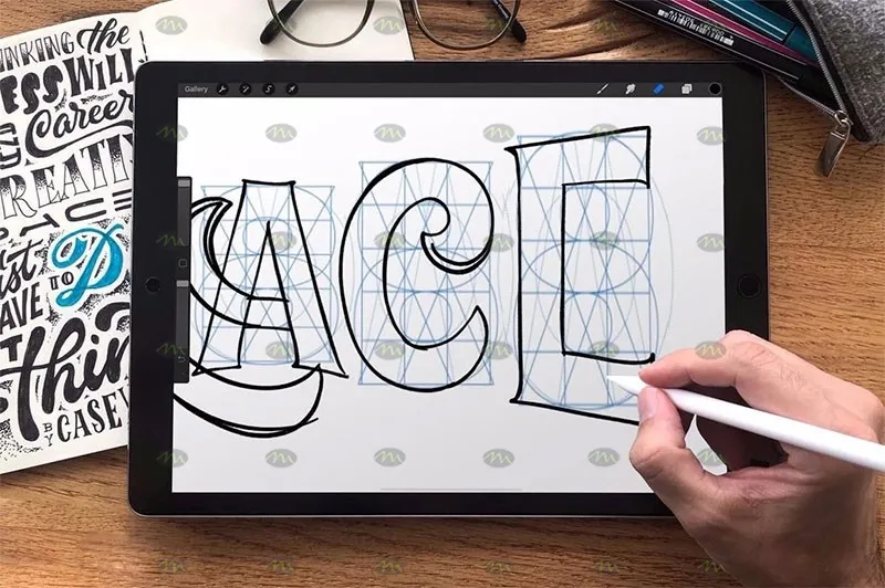 35个字标设计辅助线网格|Procreate笔刷详情图 13