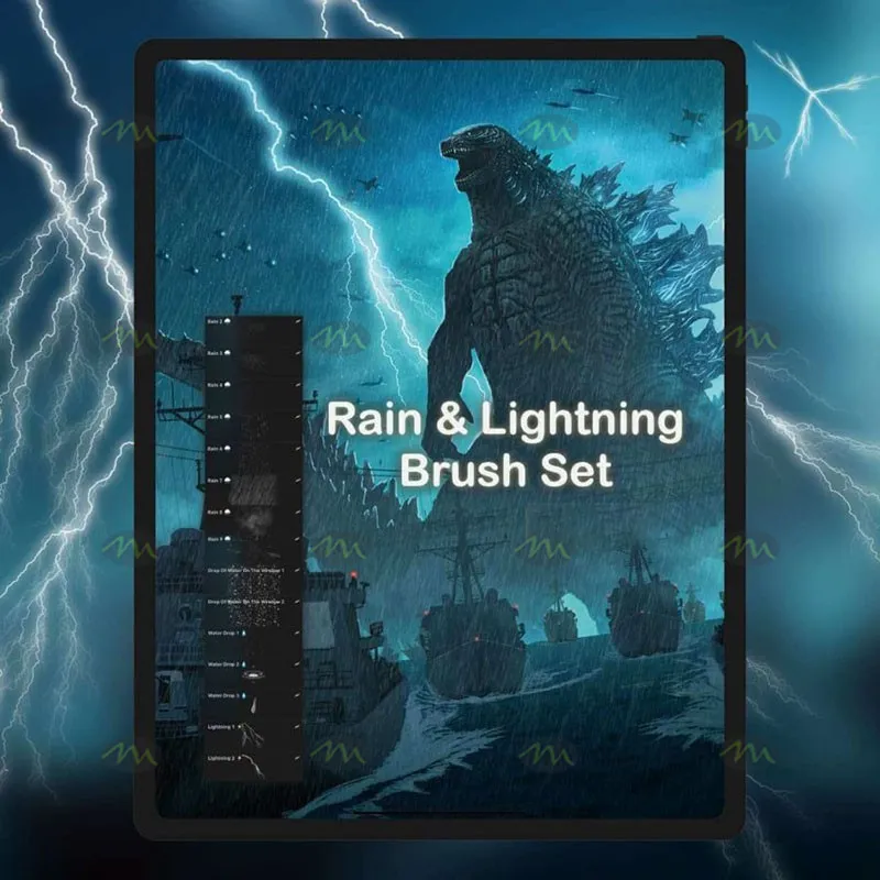 2套雷雨和闪电｜Procreate笔刷详情图 9