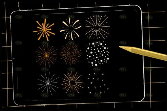 15个新年手写字设计|Procreate笔刷详情图 6