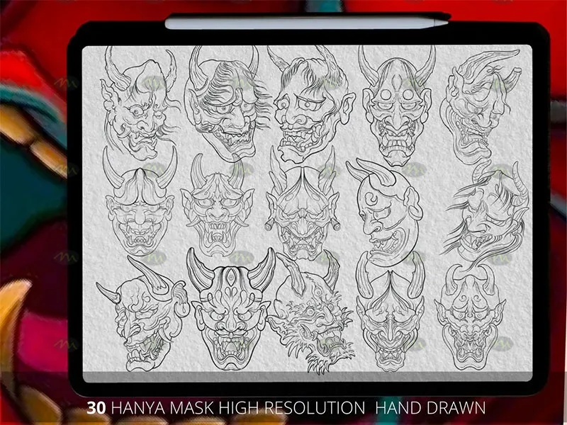 100个传统日式刺青图案|Procreate笔刷详情图 13