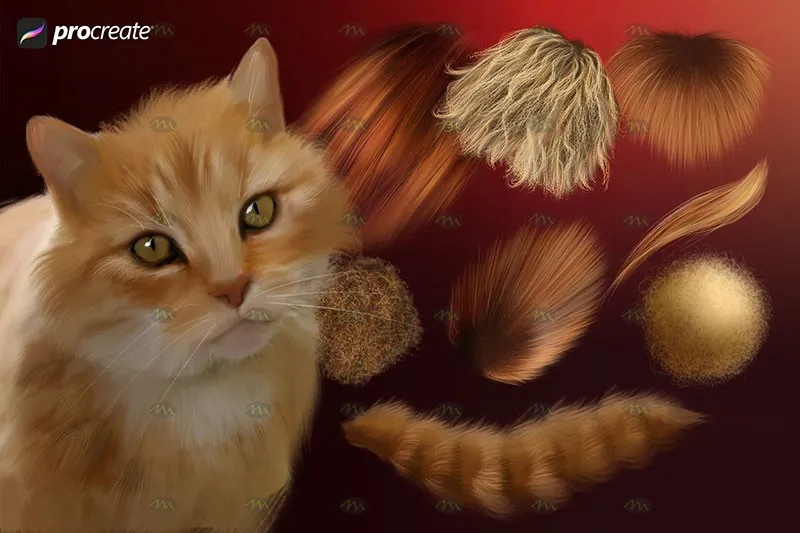 32个逼真动物绒毛|Procreate笔刷详情图 7