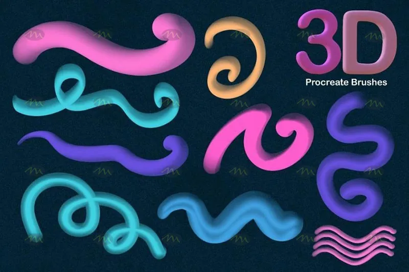 25个3D立体字效果｜Procreate笔刷详情图 7