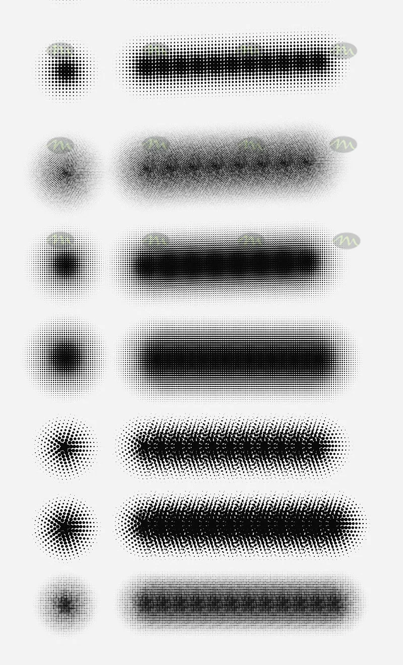 14个复古半色调波点|Procreate笔刷详情图 13