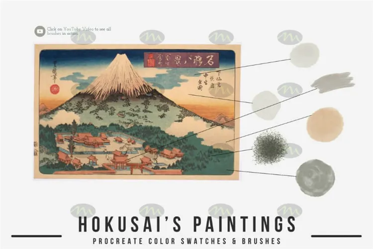 日本北斋浮世绘经典日式绘画包含｜Procreate笔刷详情图 8