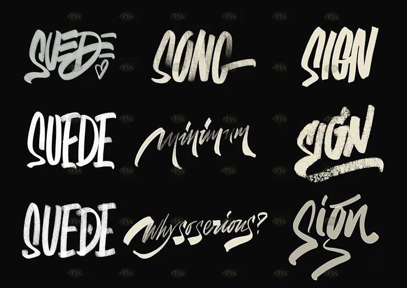 32个复古字标设计|Procreate笔刷详情图 9