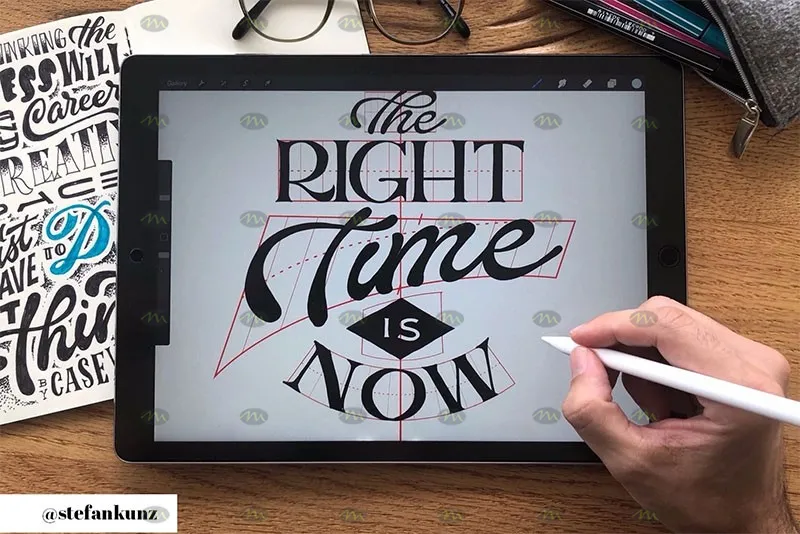 35个字标设计辅助线网格|Procreate笔刷详情图 9