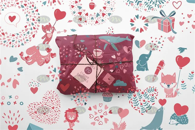 情人节卡通手绘图案填充画笔图形元素|Procreate笔刷详情图 7
