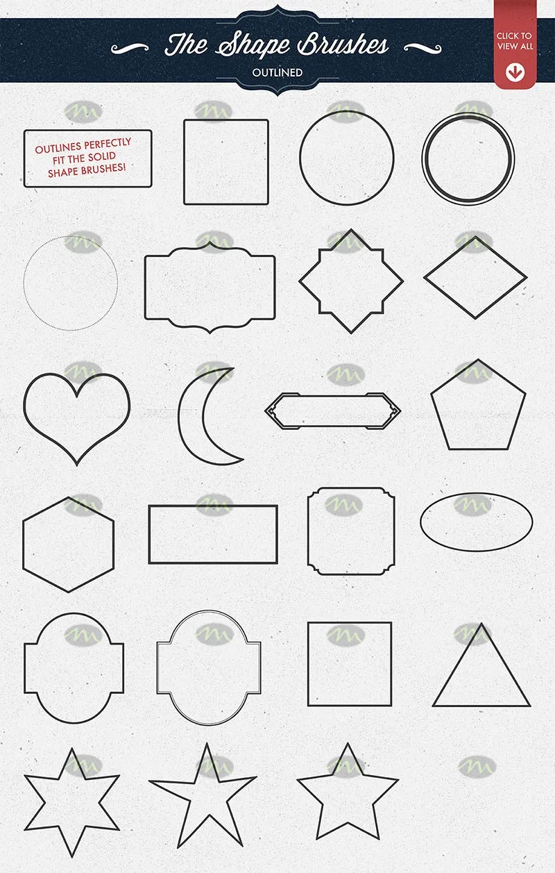 100个复古画框和边框|Procreate笔刷详情图 8