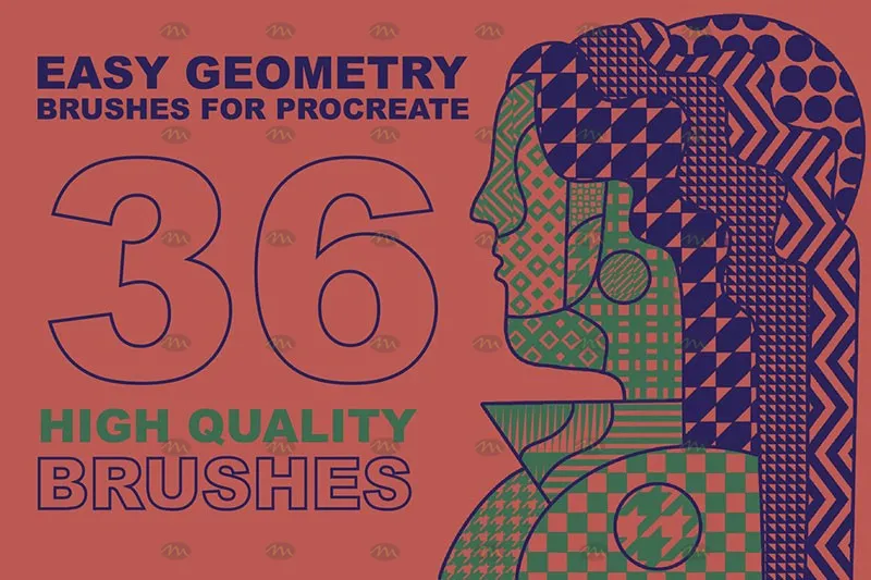 36个几何纹理|Procreate笔刷详情图 11