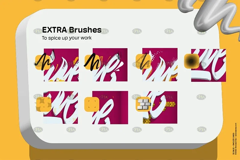 38个抖音3D立体字｜Procreate笔刷详情图 11