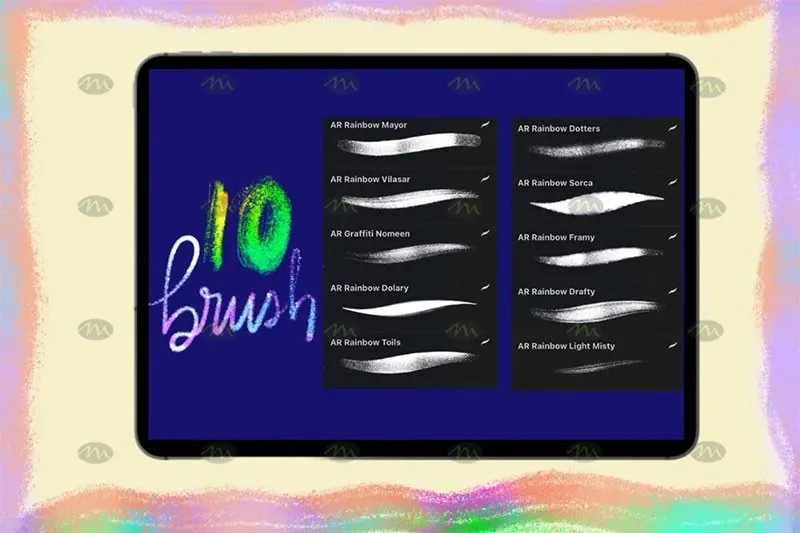 10个彩虹渐变涂鸦|Procreate笔刷详情图 6