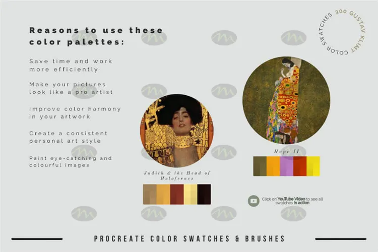 Gutav Klimt’克里姆特大师油画|Procreate笔刷详情图 7