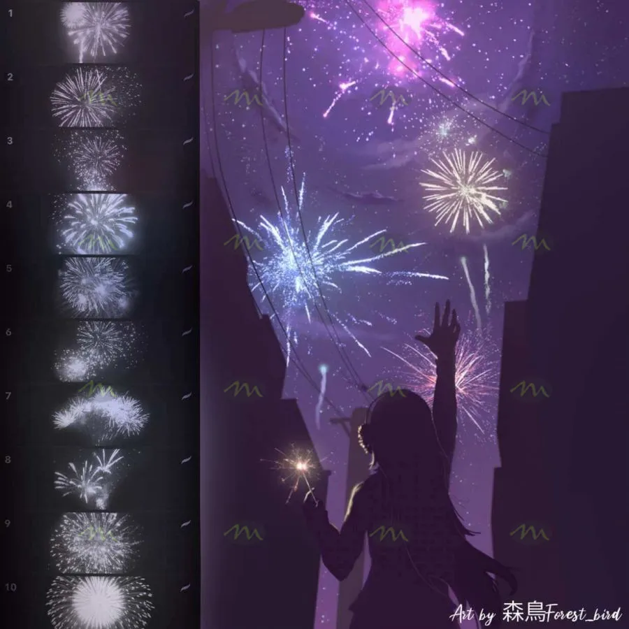 30个烟花烟火|Procreate笔刷详情图 8