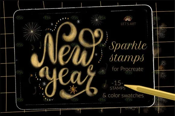 15个新年手写字设计|Procreate笔刷详情图 14