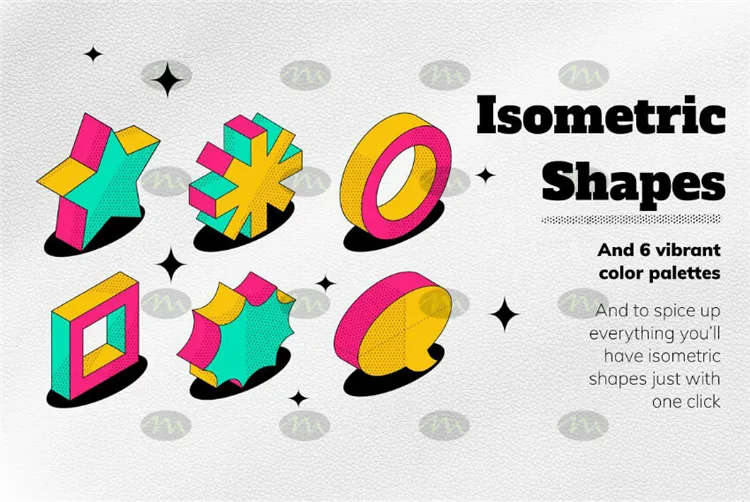 100个几何立体图形字母|Procreate笔刷详情图 6