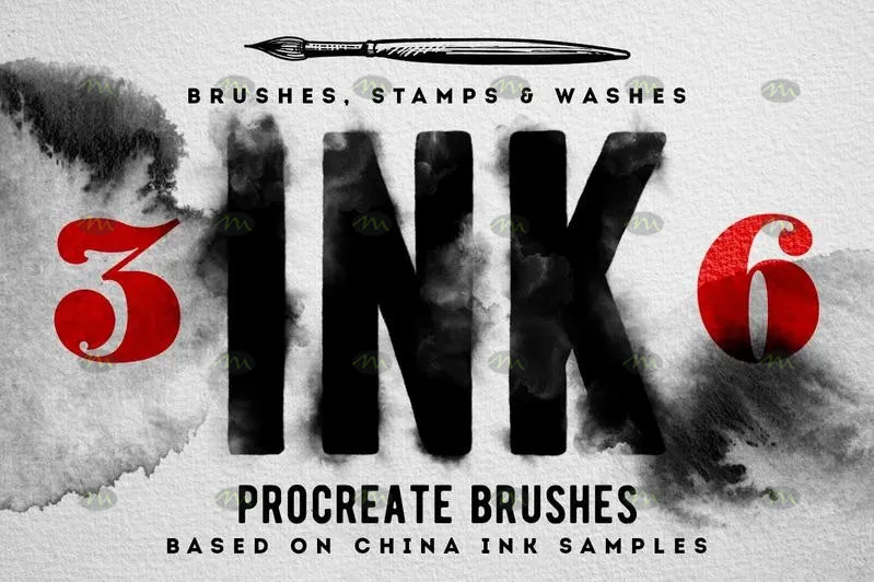 36个中国风水墨|Procreate笔刷详情图 16