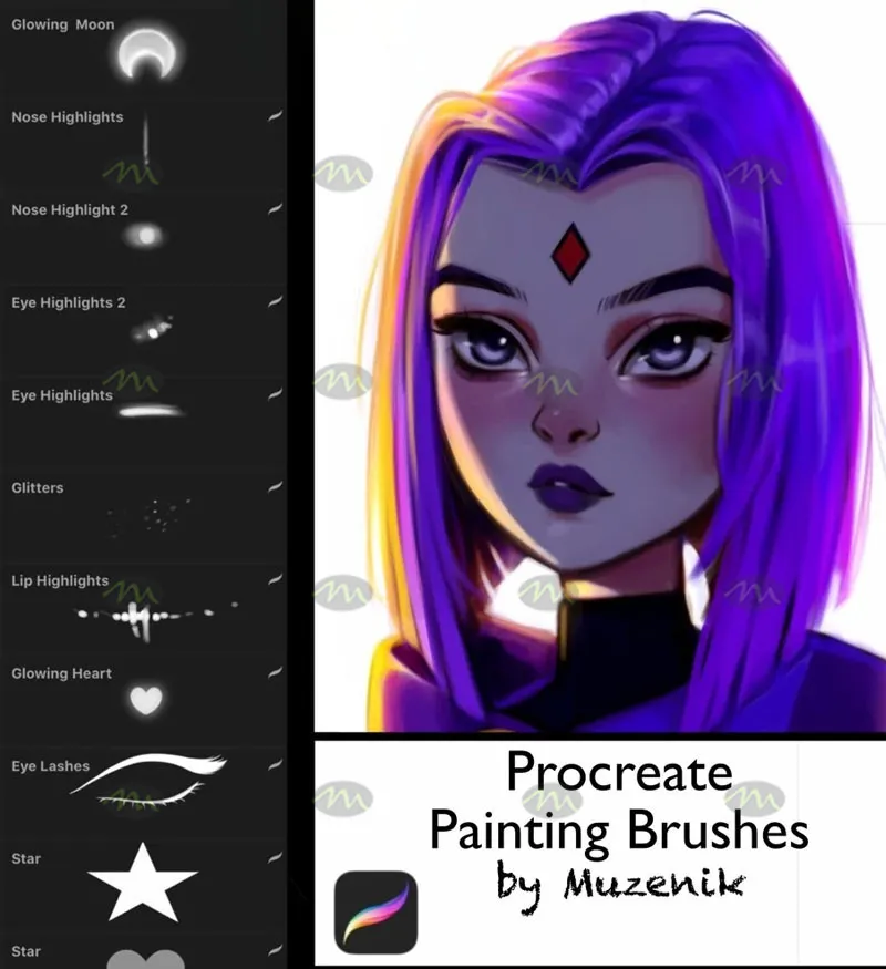 22个板绘画笔|Procreate笔刷详情图 6