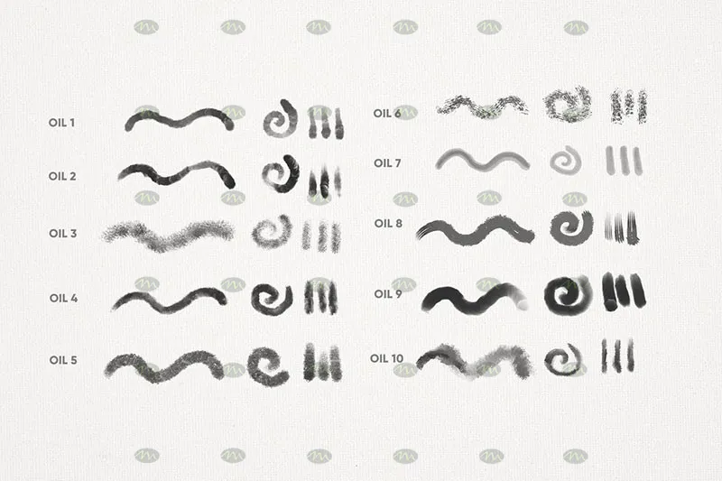 10个油画质感|Procreate笔刷详情图 7