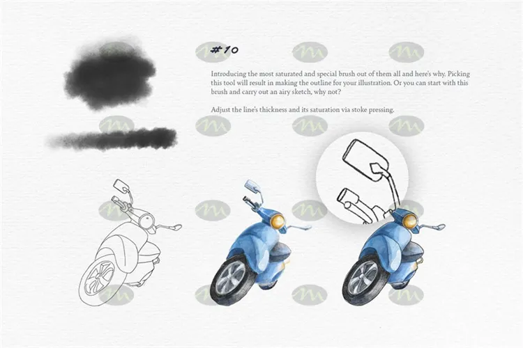 10个水彩插画草图|Procreate笔刷详情图 10