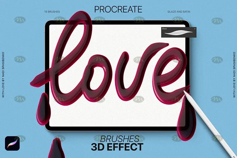 15个3D效果｜Procreate笔刷详情图 12