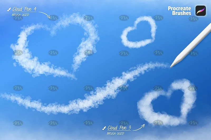 7个云朵效果手写字｜Procreate笔刷详情图 9
