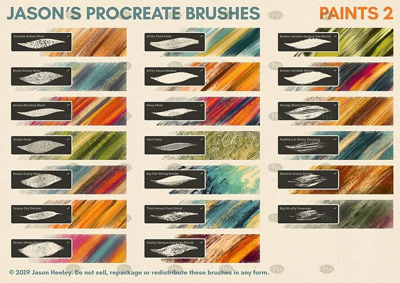 300个混合画笔|Procreate笔刷详情图 23