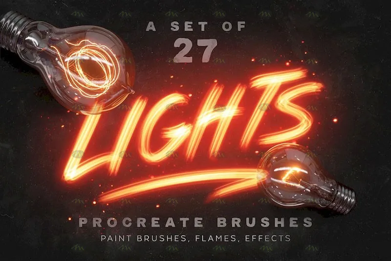27个霓虹灯火焰光|Procreate笔刷详情图 14