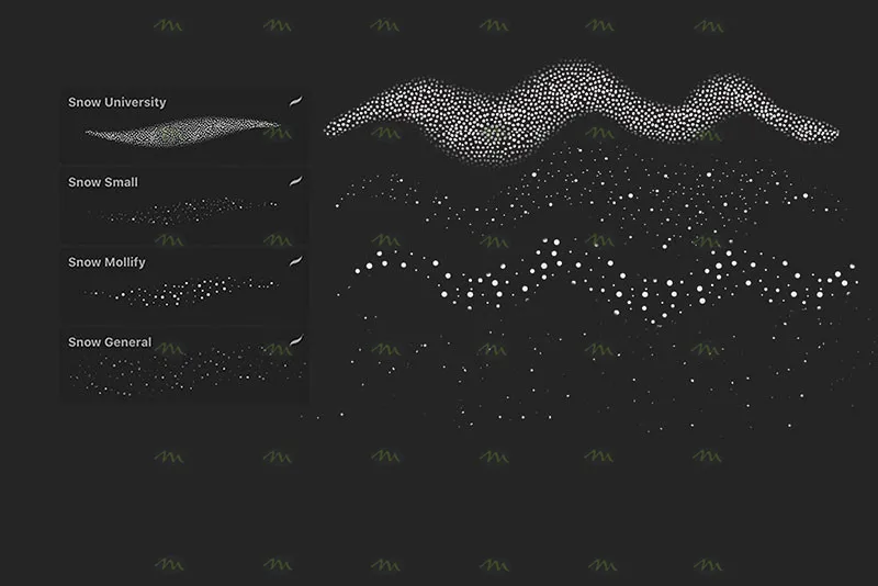 16个雪花|Procreate笔刷详情图 8
