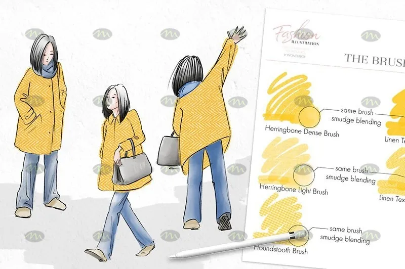 43个时装设计定制|Procreate笔刷详情图 18