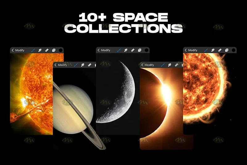 10个太阳系行星图像|Procreate笔刷详情图 7