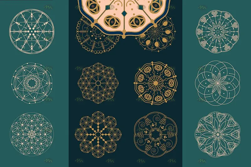 12个曼陀罗图形|Procreate笔刷详情图 6