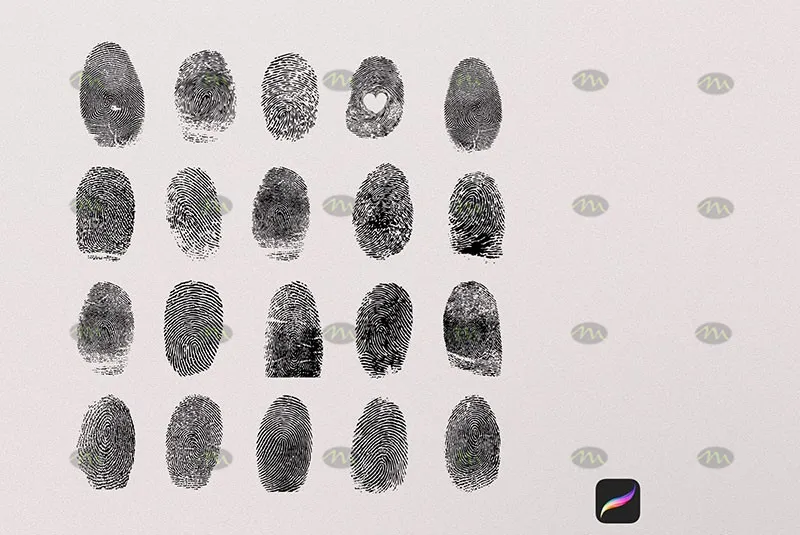 30个指纹图章|Procreate笔刷详情图 8