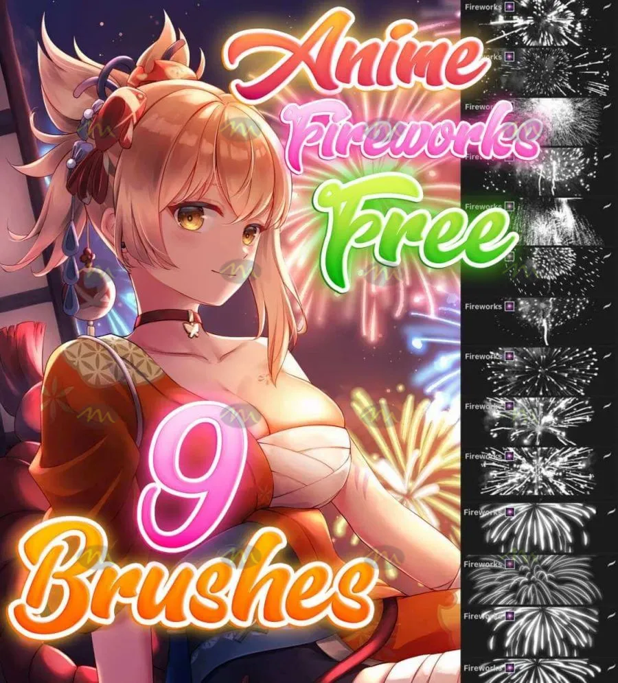9个动画烟花|Procreate笔刷详情图 8