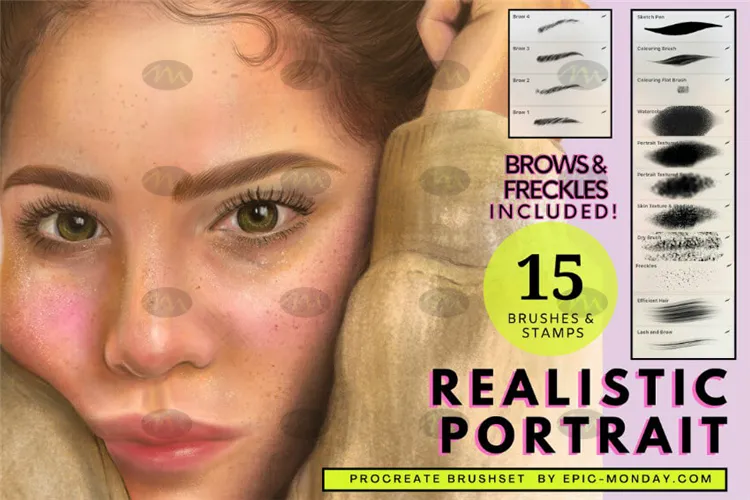 15个写实超现实厚涂人像油画|Procreate笔刷详情图 10