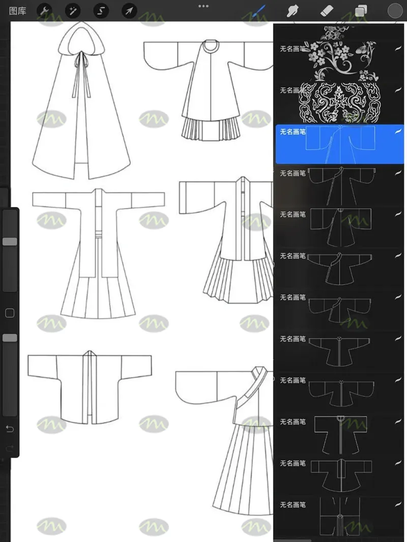 30个汉服设计|Procreate笔刷详情图 7
