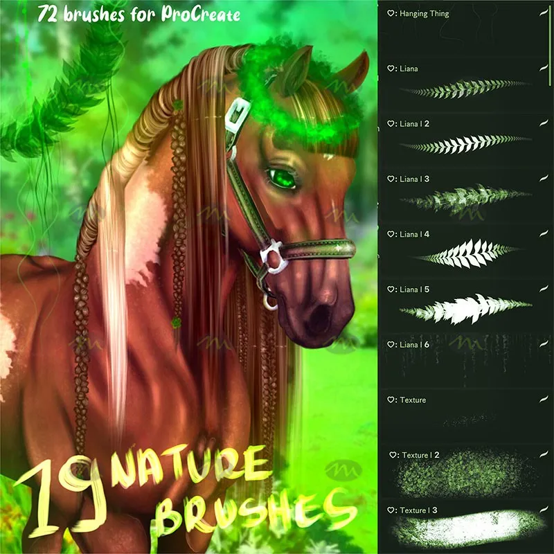 72个自然植物|Procreate笔刷详情图 8