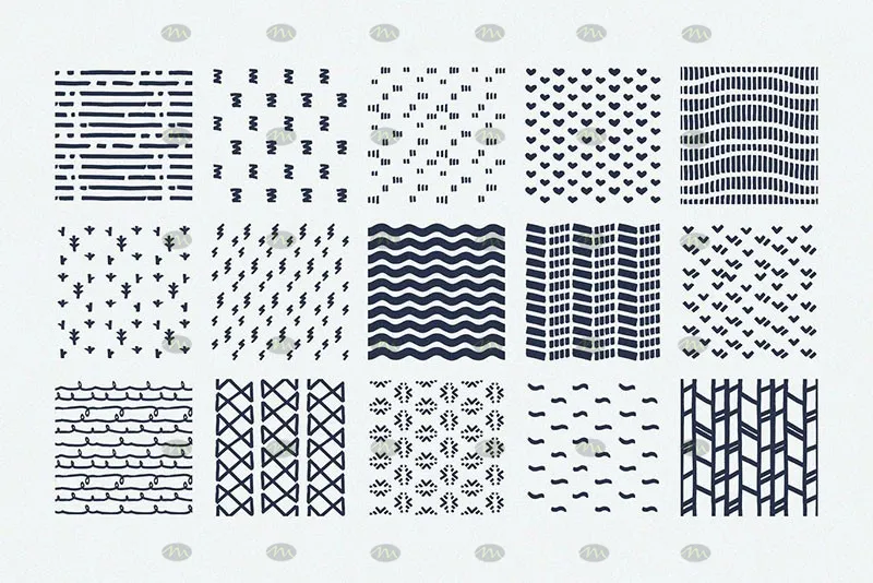 45个黑白时尚图案|Procreate笔刷详情图 7