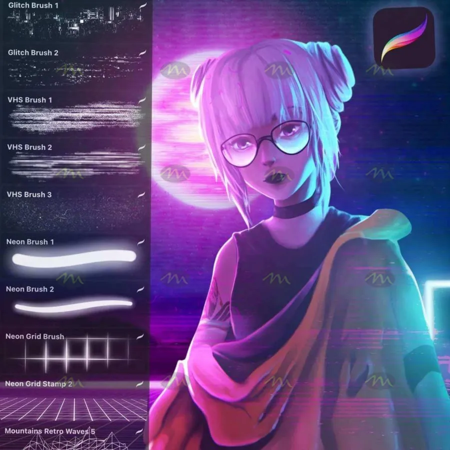 14个VHS老录像带效果|Procreate笔刷详情图 8