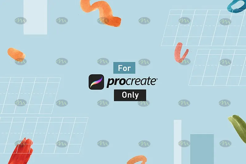 20个艺术字辅助网格｜Procreate笔刷详情图 16